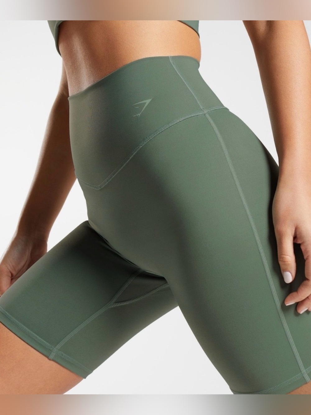 NWOT Gymshark Elevate Cycling Shorts Willow Green Medium High Waist Biker Shorts